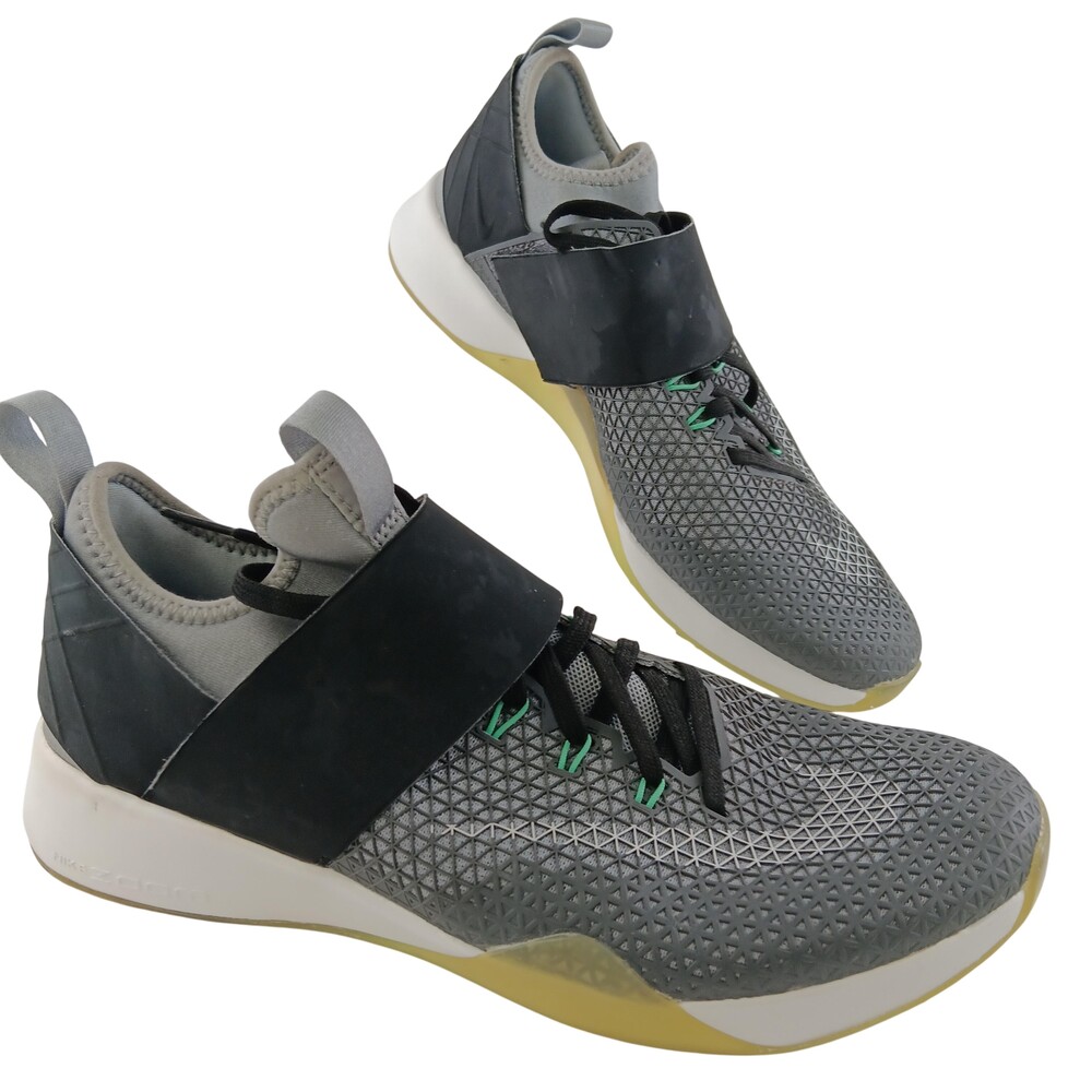 Nike Air Zoom Strong Shoes Womens Size 7.5 Gray Black Strap Training 843975-002